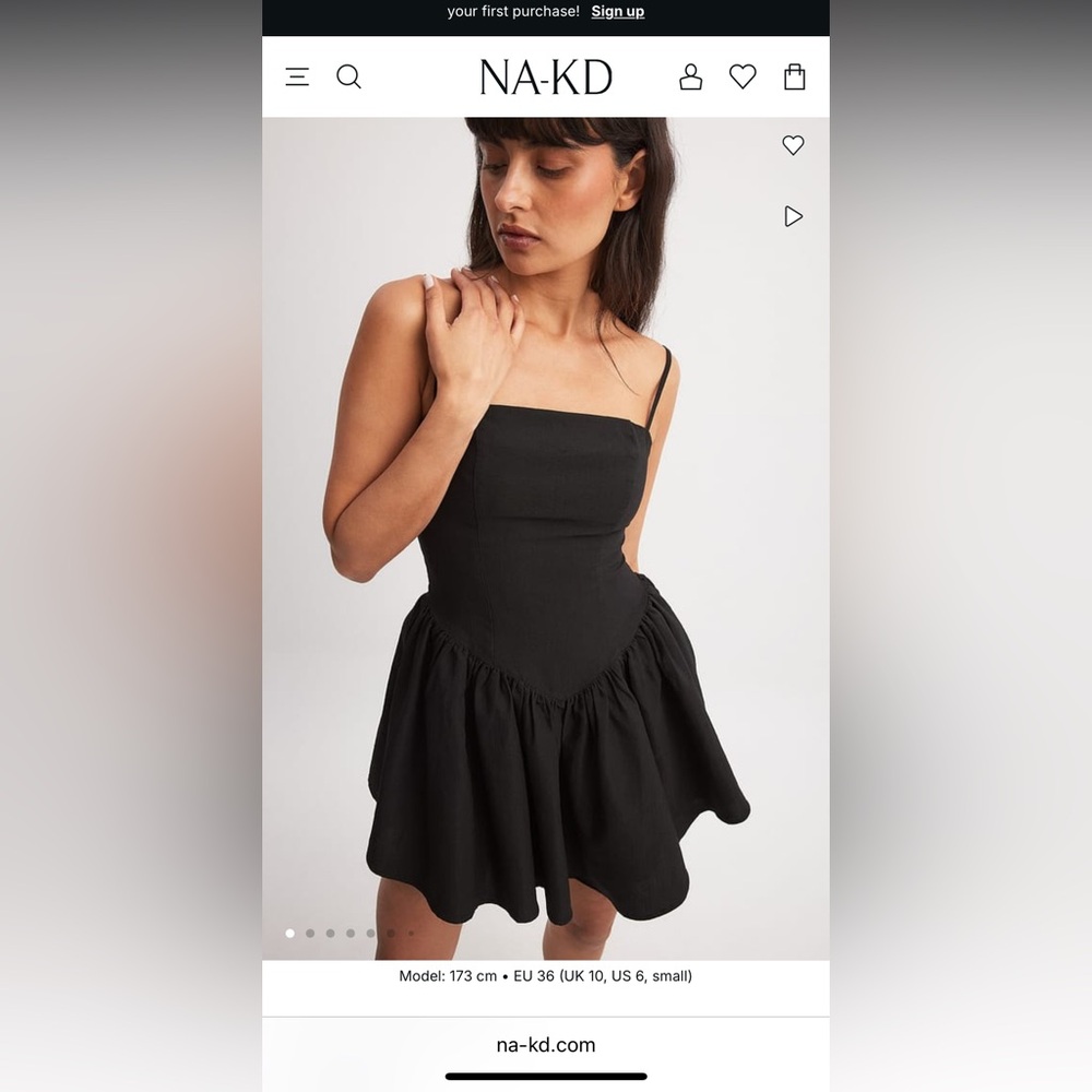 NA-KD Fairy cut Black Mini Dress